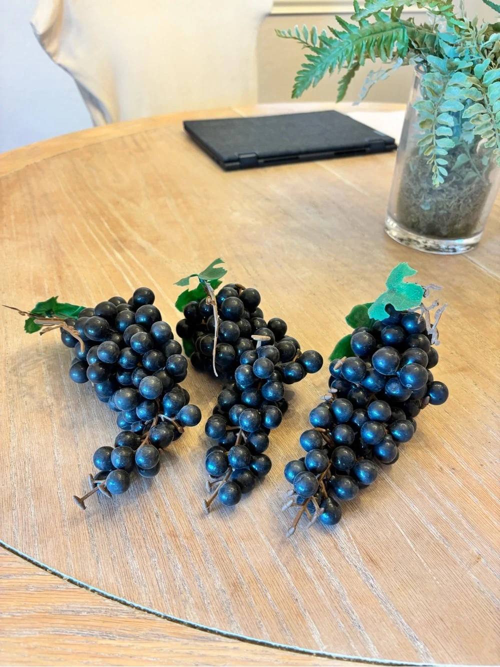 Vintage dark purple Grape Clusters Home Accent - Set of 3 vintage rubber grapes